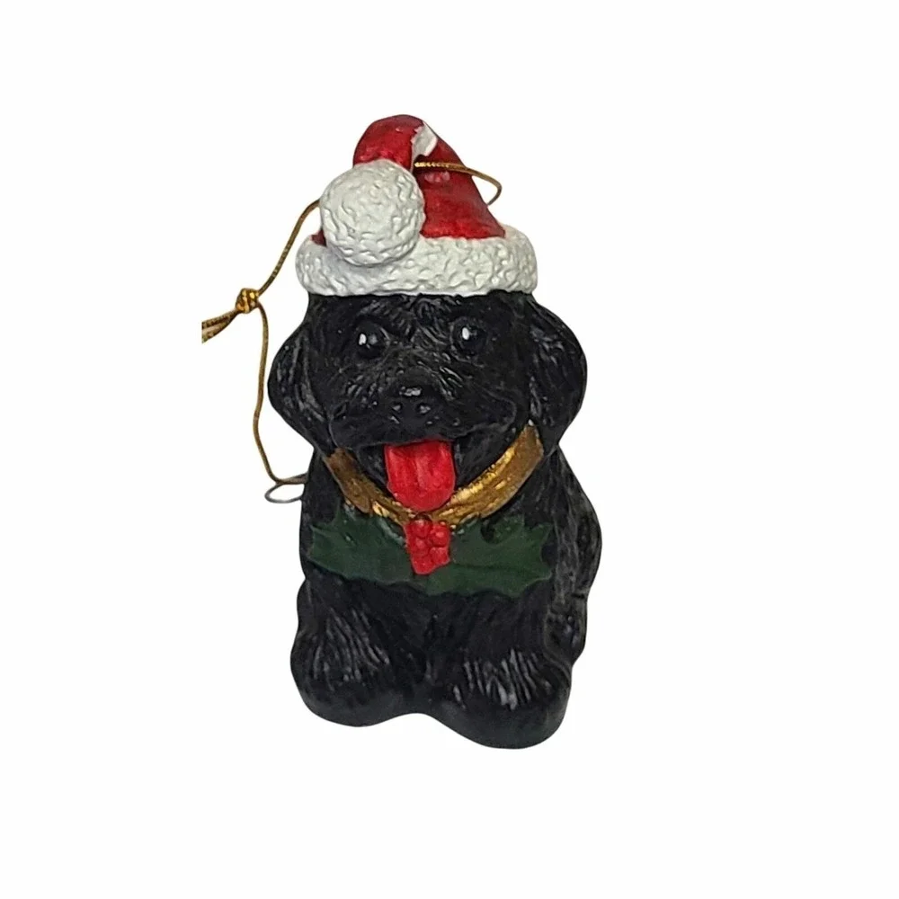 Black Labrador Puppy Santa Hat Ornament 3'' Christmas Ornament‎